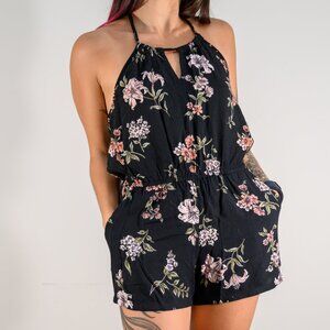 Black Floral Romper